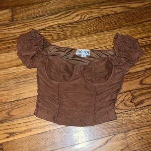 Mesh corset crop top